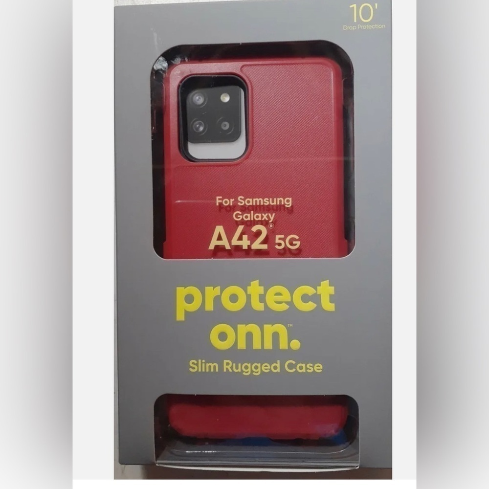 PROTECT ONN SLIM RUGGED PHONE RED CASE FOR SAMSUNG GALAXY.A32 5G NEW 10”